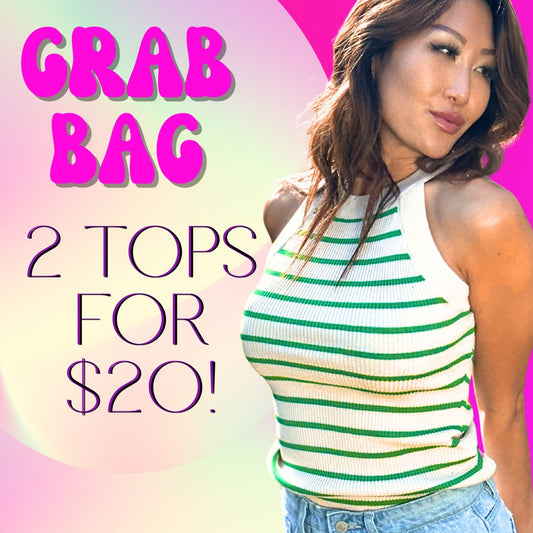 ShopJenny Boutique model is pictured wearing Two Tops for $20 Grab Bag made by ShopJenny Boutique.